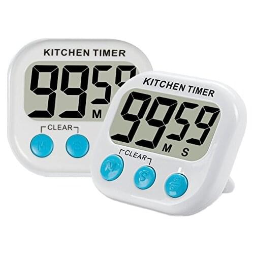 Kitchen timer Magnetic LCD Digital Countdown Timer Alarm with Stand White Kitchen Practical Cooking Clock