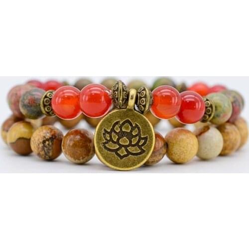 A Set Bracelet Natural Stone Picture Stone Bracelet As Gift