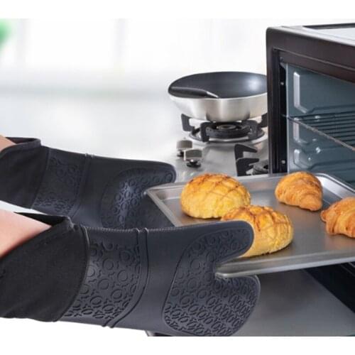 MLGB Silicone Oven Mitts Set Food Safe Oven Gloves Microwave Oven Gloves Oven Mitts and Pot Holders Sets