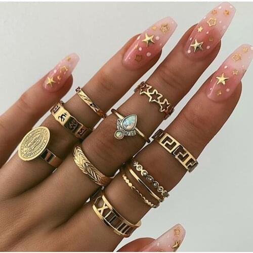 Matching rings set for women anillo bagues bohemian jewelry teen girls sieraden accesorios mujer fashion 2021 bijoux lgbt gift