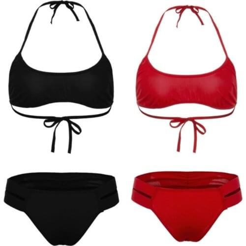 New Sexy Bikini 2021 Solid Swimsuit Women Swimwear Push Up Bikini Set Brazilian Bathing Suit Summer Beach Wear Swimming Suit XL