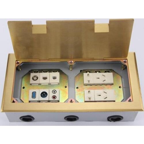 Flip-up type floor grounding socket box dual connector box copper stainless steel material custom wholesale price 200 pcs