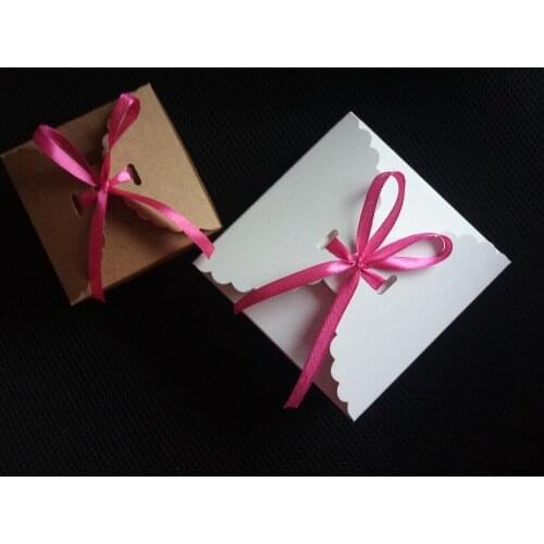 Romantic Wedding Favors Decor Butterfly DIY Candy Cookie Kraft Paper Gift Boxes Wedding Candy Box with Ribbon Party Supplies