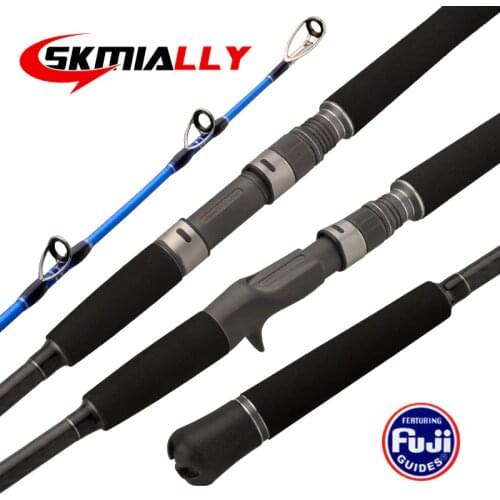 SKmially Sea Surf Carbon Jigging Fishing Rods Spinning 1.6m 1.8m H Power 50-400g Big Game Boat Fishing Rod 2 Sections Saltwater