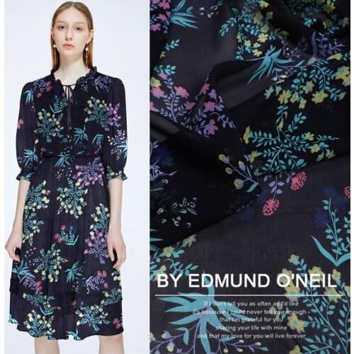 Fabric Per Meter 100% Silk Georgette Floral Dress Material Sewing