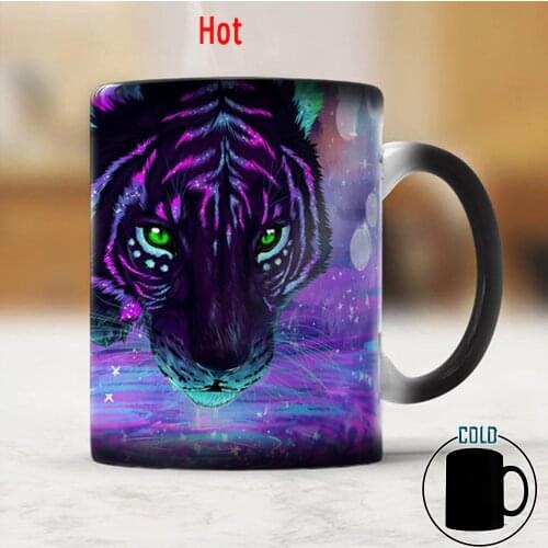 Magic Tiger Coffee Color Changing Mug 350ml Heat Sensitive Ceramic Tea Milk Cup