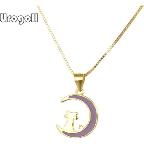 Fine Jewelry Genuine 925 Sterling Silver Moon Pendant Necklaces For Women Anniversary Wedding Engagement Silver 925 Jewelry Gift
