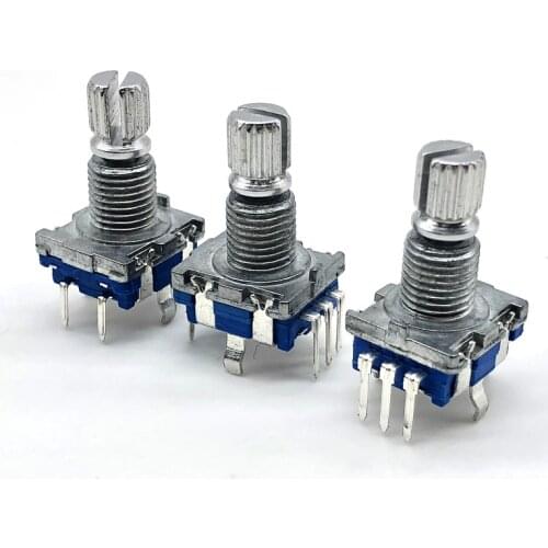10pcs Rotary encoder code switch EC11 audio digital with push button switch 5Pin handle length 15mm