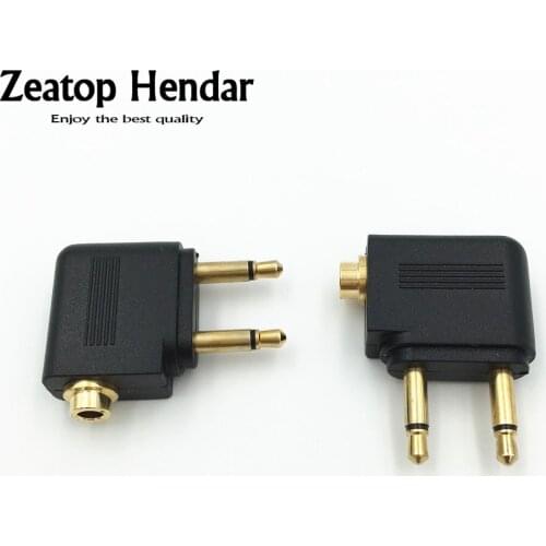 100Pcs 3.5 mm Mono to 2 x 3.5mm Male Jack 3.5mm Airline Earphone Headset Audio Connector Adapter for Airplane Travel Headphone