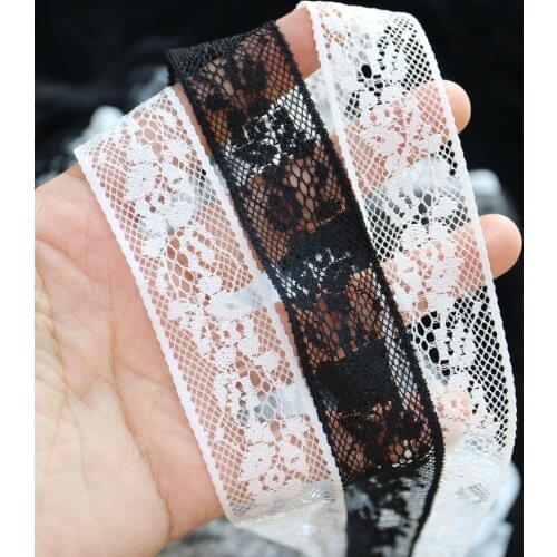 2.5cm*5Yard/Lot White Lace Ribbon Trims for sewing Underwear Lace Trimming Embroidered For Sewing Decoration african lace fabric