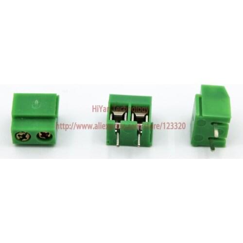 50pcs/lot) PCB Screw Terminal Block Connector KF126-2P pitch:5.08MM/0.2inch Green 5mm KF126 2Pins
