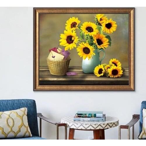 New Sunflower Diamond Painting Living Room Dining Room Small Painting Full Diamond Cross Stitch Flower Diamond Embroidery