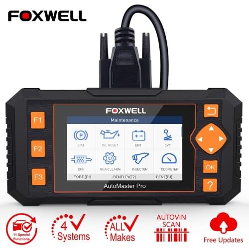 Foxwell NT634 OBD2 Scanner Four System CVT EPB TPMS DPF Injector Oil Reset OBD EOBD Automotive Scanner Car Diagnosis Free Update
