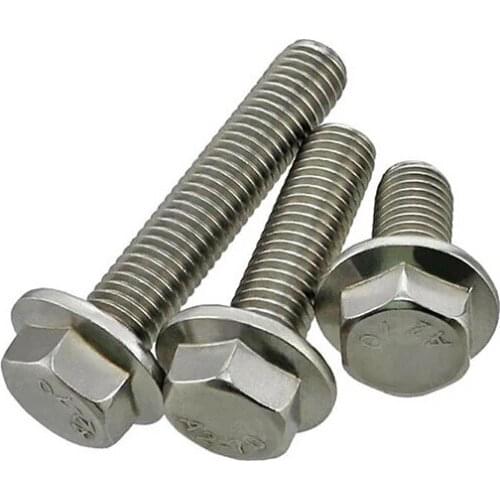10pcs/lot GB5787 M5 M6 M8 M10 Hexagon Flange Bolts With Tooth Anti-slip Screw 304 Stainless Steel HW199