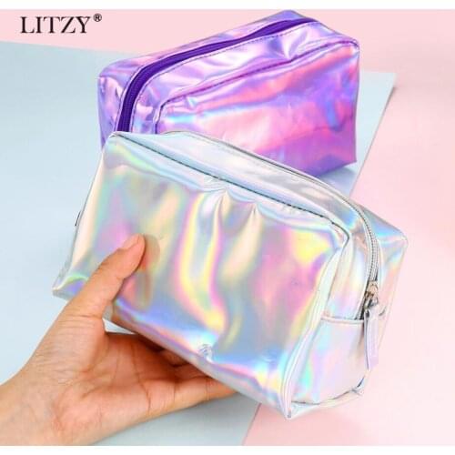 Holographic Laser Pencil Case For Girls School Pencil Bag Super Shiny big Pencil Box Stationery Pouch Office School Supplies