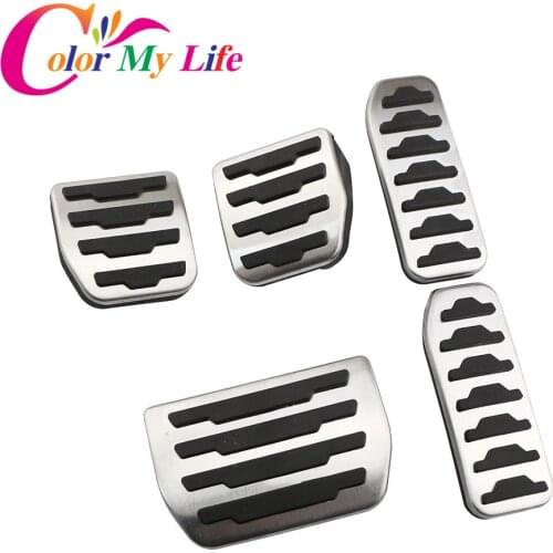 Color My Life Car Stainless Steel and Rubber Gas Fuel Pedal Brake Pedals for Jaguar F-Pace F Pace XE Auto Accessories