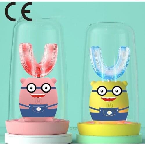 Children Smart 360 Degrees Electric Toothbrush Kids Silicon Automatic Ultrasonic Teeth Tooth Brush Cartoon Pattern XaoMi U