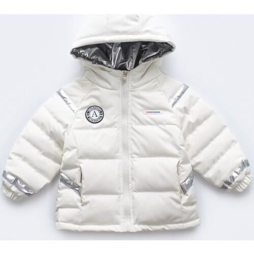 Children Winter Coat White Duck Down Boys Girls Fashion Jacket Thickened Baby Hooded Parka Kids Outwear TZ768