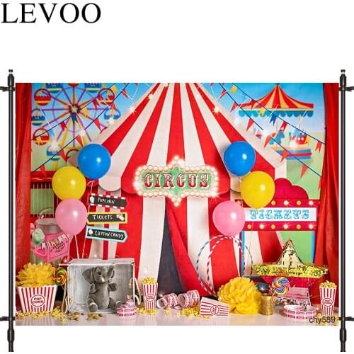 LEVOO Photography Background Circus Animal Balloon Tent Birthday Background Photobooth Photo Studio Shoot Prop