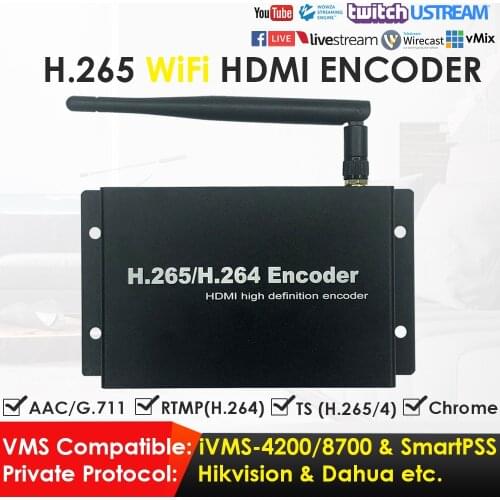 H.265 1080P Wireless WiFi HDMI Network Video Encoder 50fps Suitable for IPTV Live Broadcast to YouTube Facebook W/TS RTMP DDNS