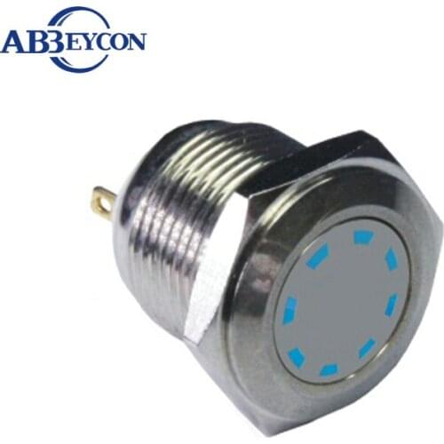 IN16 Wenzhou waterproof copper plated chrome 16mm vandal proof 12VDC multipoint indicator led