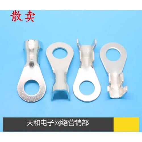 100pcs/DJ431-5C thickness 0.8mm Tinned Brass Battery connection terminals Line ear Copper nose