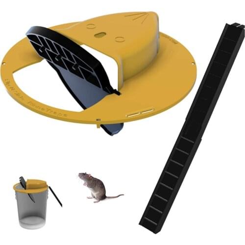 Indoor Outdoor Reusable Plastic Smart Mouse Trap Flip N lide Bucket Lid Mousetrap Household Rat Catcher Humane Rat Trap
