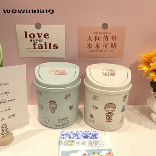 Mini Trash Bin Nordic Dustbin Can PP Waste Bin Home Office Trash Can Garbage Bin Dust Bin Plastic Storage Bucket Kitchen Tools
