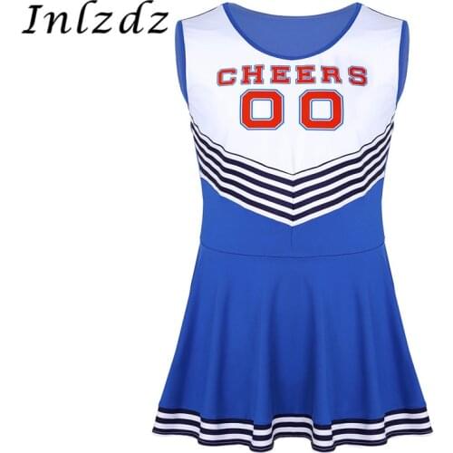 Mens Lingerie Crossdresser Sissy Dress Cheerleader Cosplay Costume Scoop Neck Pleated Sleepwear Sissy Lingerie for Crossdressing