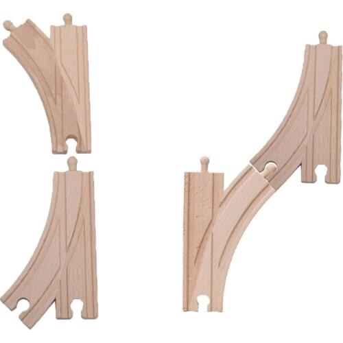 Pack of 2 Wooden Train Tracks set Table Game Table Of The Train Car Tracks Educational Toys Railway Accessories D.I.Y toys
