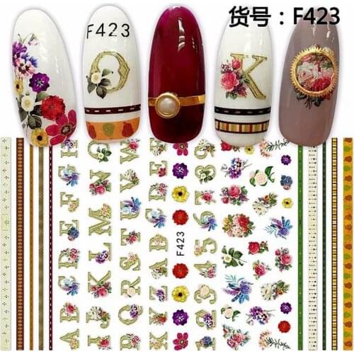 6 sheets self-adhesive Angel pattern 3d nail art decorations sticker and decals manicure material nail supplies tool HQ