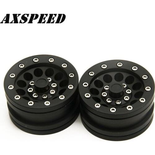 AXSPEED 1.9Inch Beadlock Wheel Hub Rim Alloy Metal RC Car Wheel Rim for 1/10 Axial SCX10 RC Rock Crawlers Cars