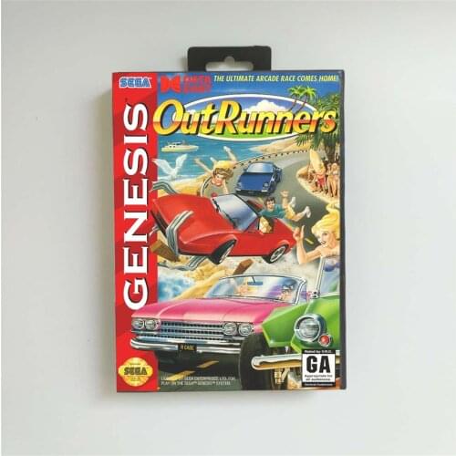 Outrunners Out Runners - USA Cover With Retail Box 16 Bit MD Game Card for Sega Megadrive Genesis Video Game Console