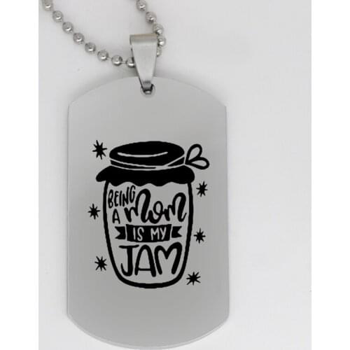 Ufine jewelry mom gift pendant army card being a mom is my jam stainless steel customed necklace N4287