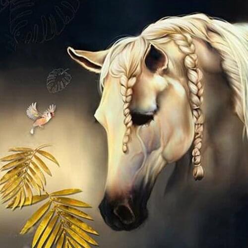 Full Square 5D DIY Diamond Painting Beautiful horse Embroidery Cross Stitch rhinestones Mosaic Y1430