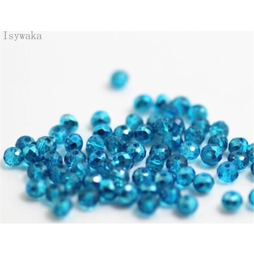 Isywaka Ran Green Blue Colors 3x4mm 145pcs Rondelle Austria faceted Crystal Glass Beads Loose Spacer Round Beads Jewelry Making