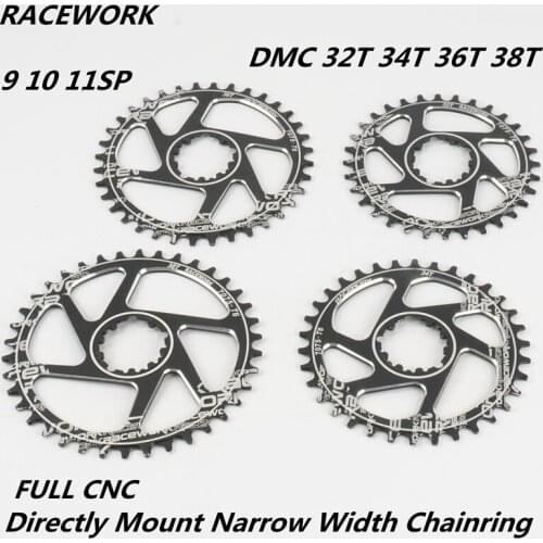 RACEWORK MTB Mountain Bike Alloy Full CNC 32T 34T 36T 38T Direct Mount 10 11 Speed Narrow GXP Bicycle Chainring