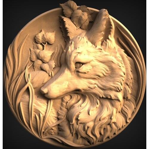 STL Relief model animal decor round plate 3D STL Model for CNC Router Carving Machine Artcam aspire_Animal round decoration