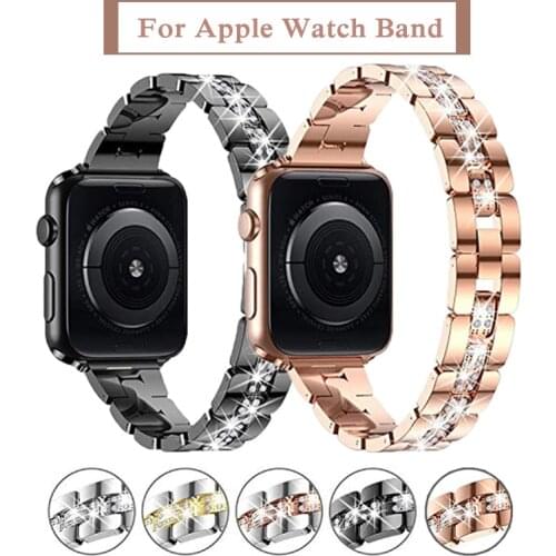 Straps for Apple Watch series 3 44mm 38mm 40mm 42mm band for woman luxury Bracelet Stainless Steel watchband for iwatch