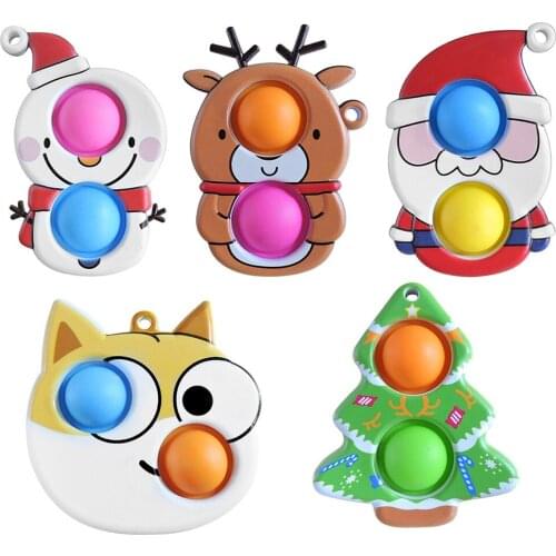 Christmas Theme Push Bubble Sensory Toy Autism Needs Stress Reliever Toys Adult Children Funny Decompression Gifts