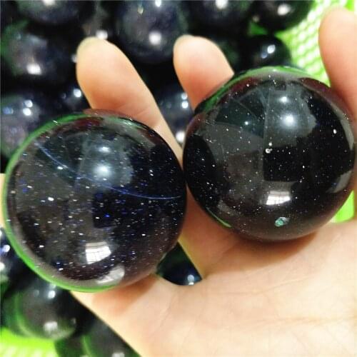40-45mm Natural Blue Sandstone Balls Crystal Sphere Healing Stone For Home Decoration