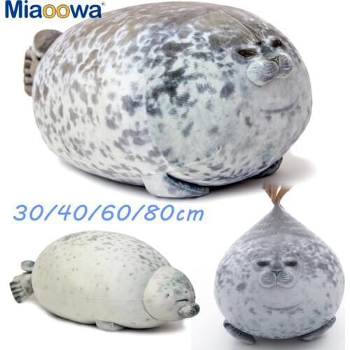 30-80cm Cute Real Life Sea Lion Plush Toys 3D Novelty Throw Pillows Soft Seal Plush Stuffed Housewarming Party Hold Pillows