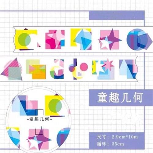 Funny Geometry Washi Tapes Bullet Journal Masking Tape Adhesive Tape DIY Scrapbooking Washi Stickers