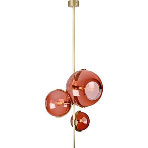 Modern LED Glass Pendant lights Art Creative Red Glass Pendant lamp Living room Dining Room kitchen hanging lamps Decor Fixtures