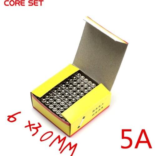 100pcs/Bag 6x30MM 5A 250V Glass Tube Fuses High Quality Quick Fast Blow Glass fuse