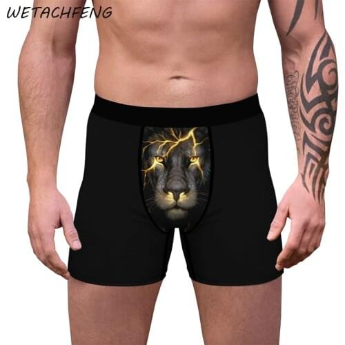 Funny Animal Print Boxershorts Men Summer Sexy Black Breathable Elasticity Mens Briefs Large Size Comfortable Shorts Underwear