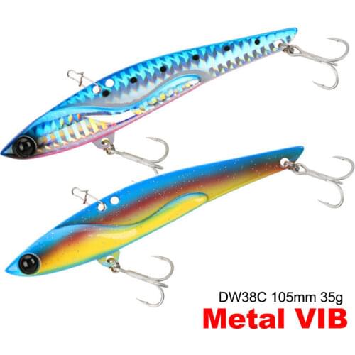 TSURINOYA DW38/C 105mm/35g TEPAN VIB Metal Lure Bait Saltwater Fishing Lure Bait With Treble Hook VIB Blackbass Bait Artificia