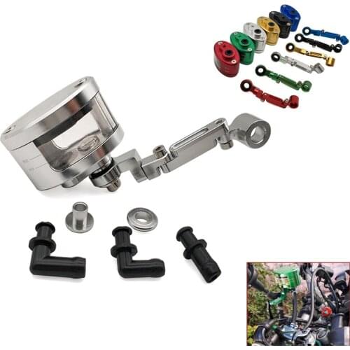 Universal CNC Motorcycle Brake Fluid oil Reservoir Cup tank +support bracket For Yamaha xt 660 TMAX 500 530 t max 500 530 XP500