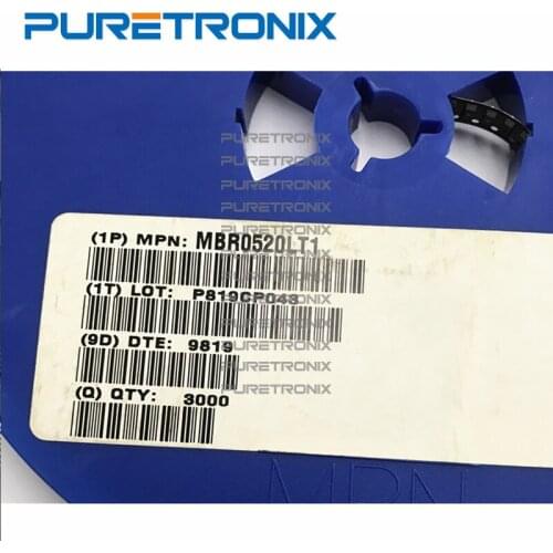 3000pcs MBR0520LT1MBR0520LT1G Schottky Power Rectifier 20V/500mA SOD-123 Marking Code B2
