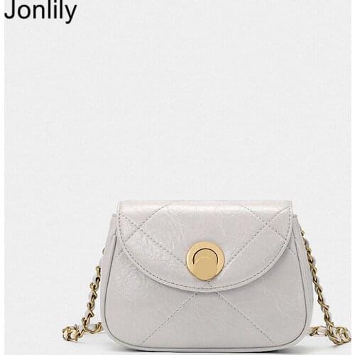 Jonlily Women PU Leather Mni Shoulder Bag Female Fashion Long Chain Messenger Crossbody Bag Teens Daybag Purse -KG505